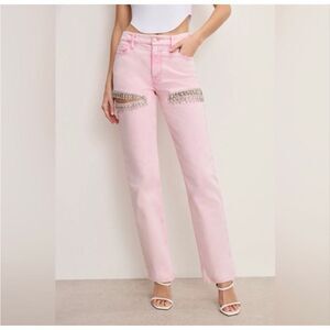 Good American Good Icon Diamond Straight Leg High Rise Iconic Jeans $189 15
